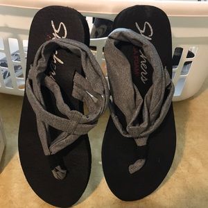 black & grey sandals